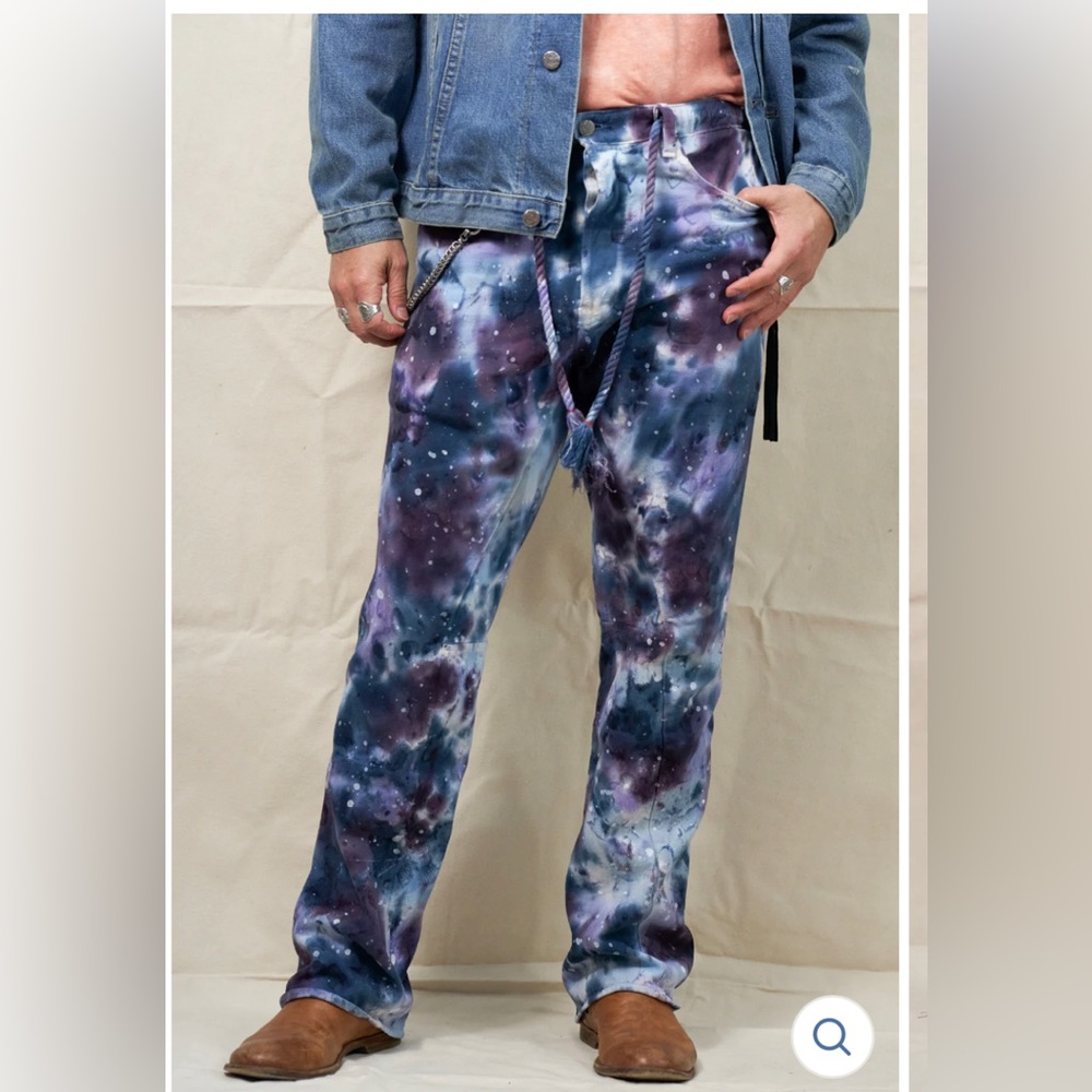 Dr Collectors P51 Rodeo Boots in Blue Tie Dye Pants